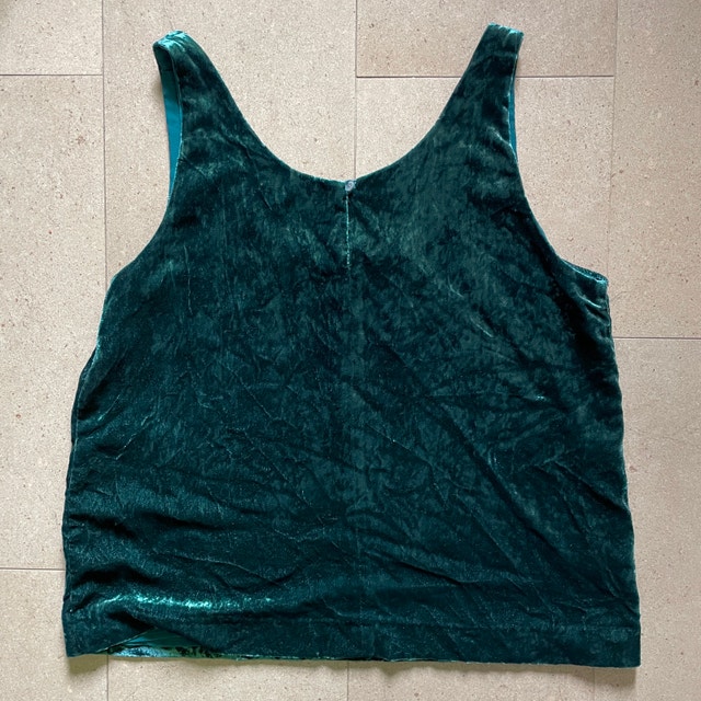 J.Crew Emerald Green Velvet Keyhole Back Tank Top - Sz. 8 - photo 4