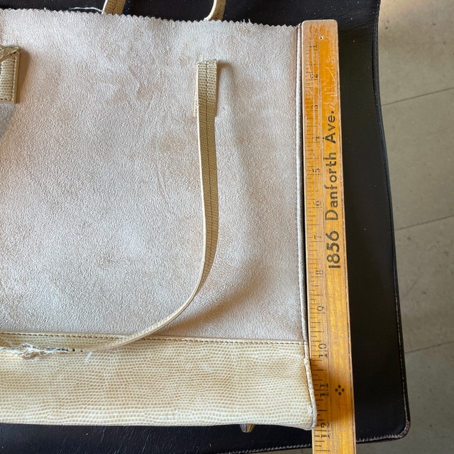 Faux Kate Spade Suede-Like Cream Tote Bag - photo 3