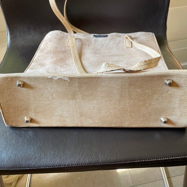 Faux Kate Spade Suede-Like Cream Tote Bag - photo 5