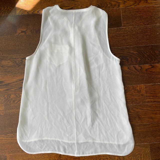 The Kooples White Silk Zip Neck Tank Top - Small - photo 3