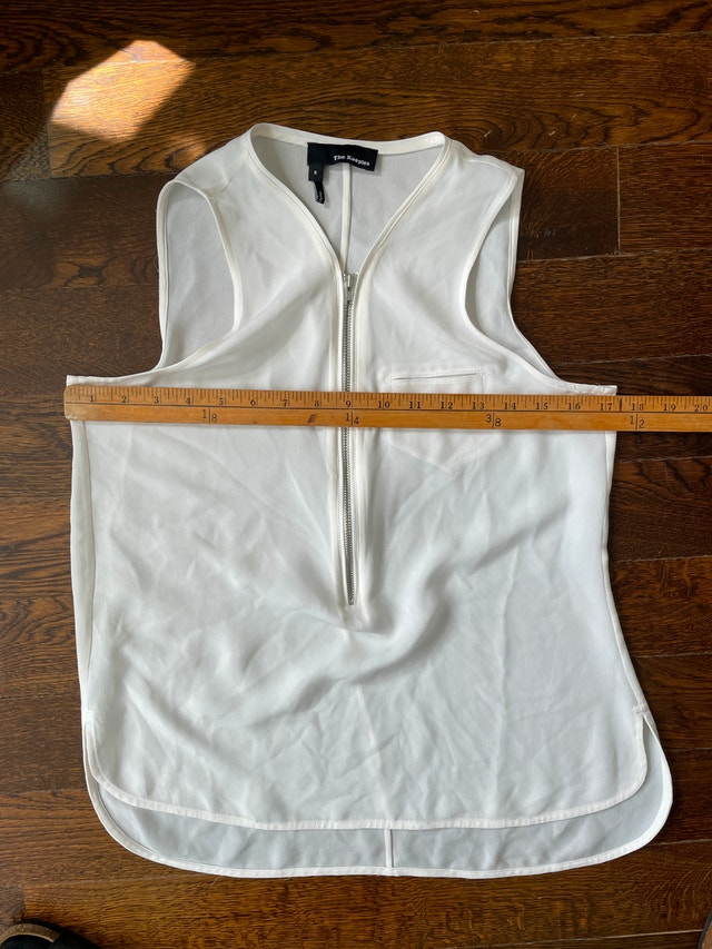 The Kooples White Silk Zip Neck Tank Top - Small - photo 5