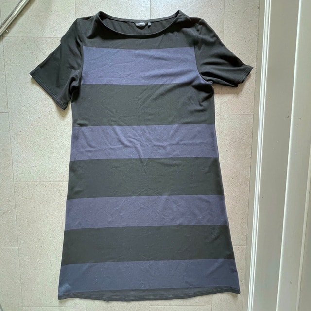 Marimekko Blue/Black Striped T-Shirt Dress - Size Small