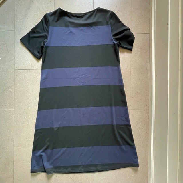 Marimekko Blue/Black Striped T-Shirt Dress - Size Small - photo 2
