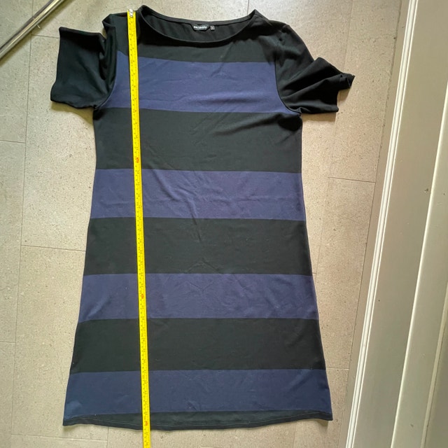 Marimekko Blue/Black Striped T-Shirt Dress - Size Small - photo 5