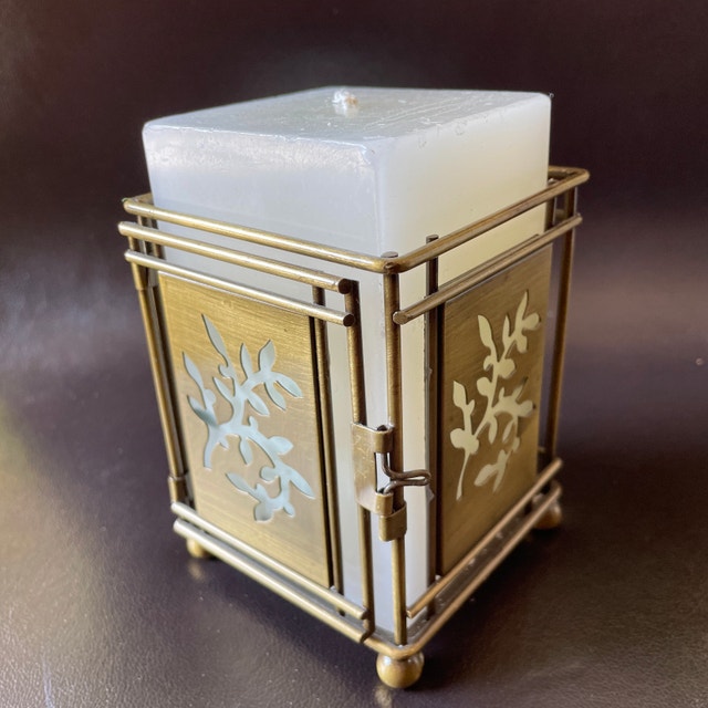 NEW Shadow Box Candle holder with tall square candle-Great Gift - photo 2