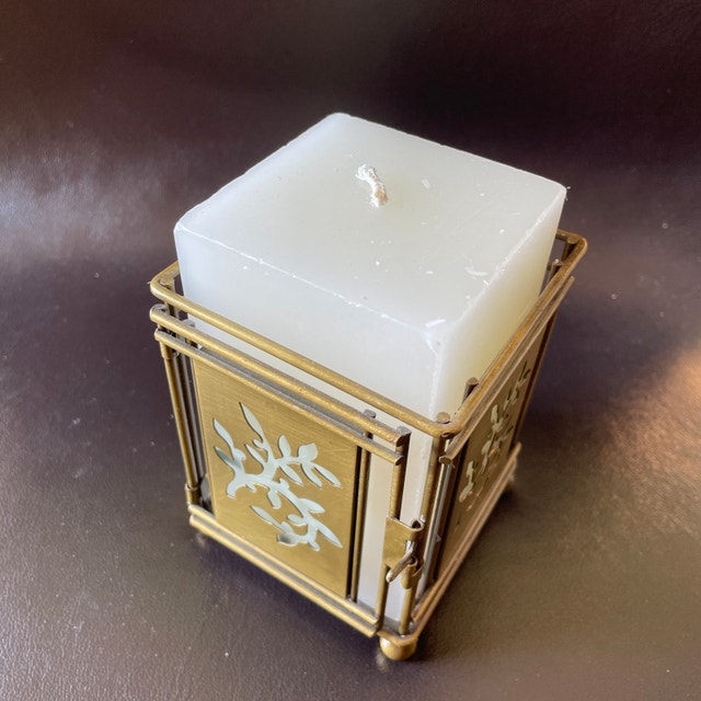 NEW Shadow Box Candle holder with tall square candle-Great Gift - photo 4