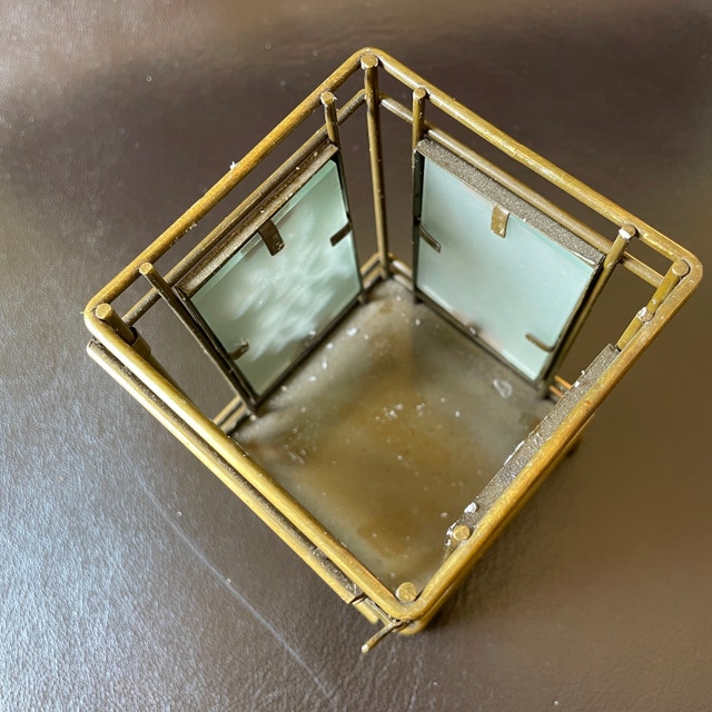 NEW Shadow Box Candle holder with tall square candle-Great Gift - photo 5
