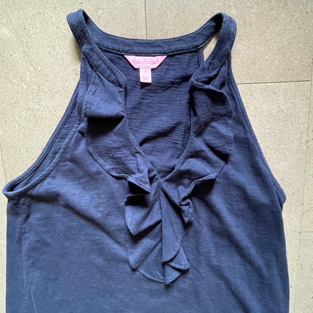 Lilly Pulitzer Blue Shay Ruffle Halter Mini Dress - Small - photo 3
