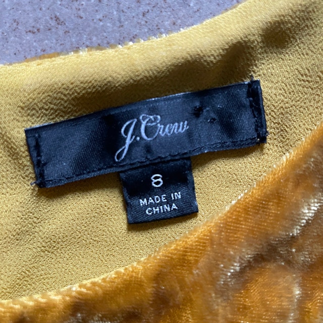 J.Crew Mustard Yellow Gold Velvet Keyhole Back Tank Top-Sz.8 - photo 3