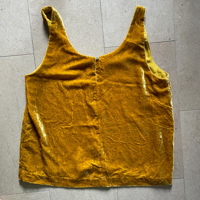 J.Crew Mustard Yellow Gold Velvet Keyhole Back Tank Top-Sz.8 - photo 4