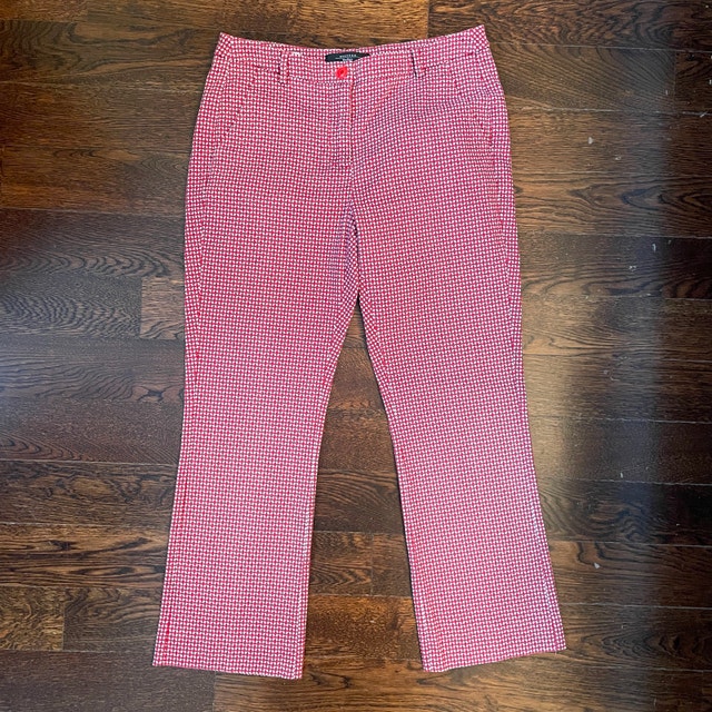 Max Mara Weekend Stretch Capri Pants Flare Red/Blue/White-Size 4