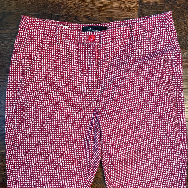 Max Mara Weekend Stretch Capri Pants Flare Red/Blue/White-Size 4 - photo 2