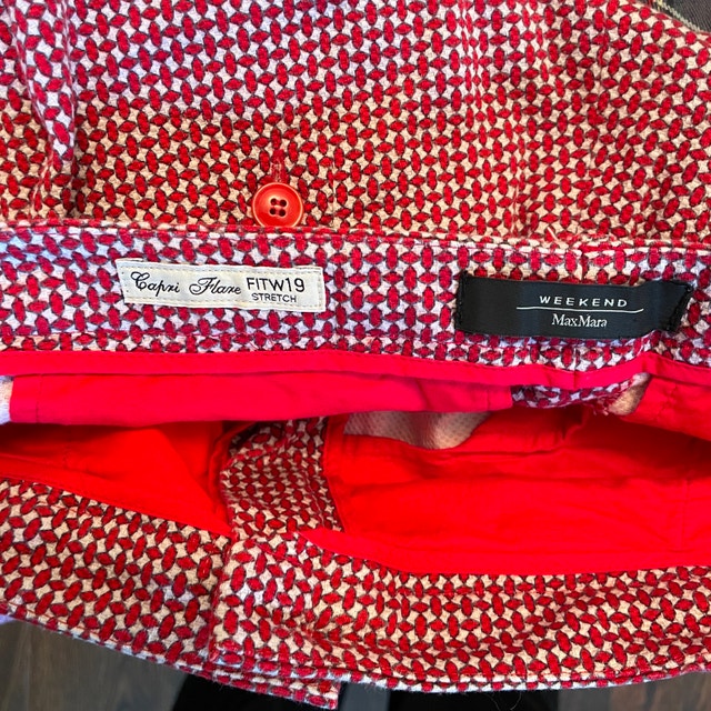 Max Mara Weekend Stretch Capri Pants Flare Red/Blue/White-Size 4 - photo 4