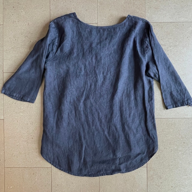 Navy Blue 100% Linen Italian Top Tunic - Small/Medium - photo 2