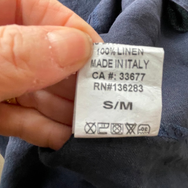 Navy Blue 100% Linen Italian Top Tunic - Small/Medium - photo 3