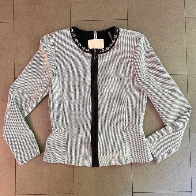 NEW Rebecca Taylor White/Black Jacket Blazer with Studs - Size 2
