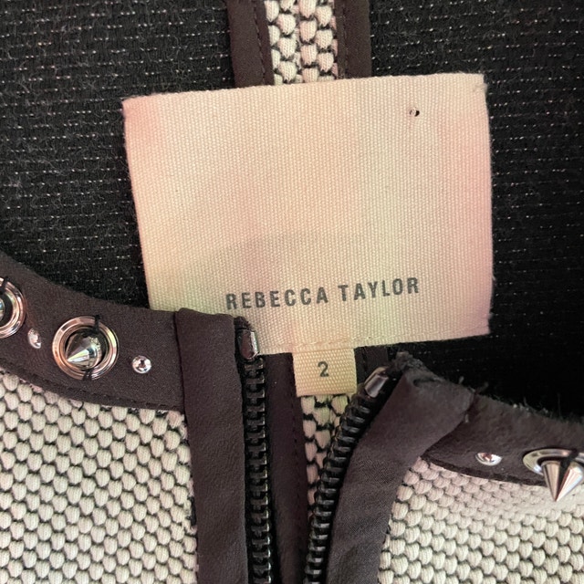 NEW Rebecca Taylor White/Black Jacket Blazer with Studs - Size 2 - photo 2