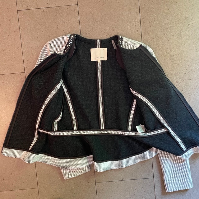NEW Rebecca Taylor White/Black Jacket Blazer with Studs - Size 2 - photo 5
