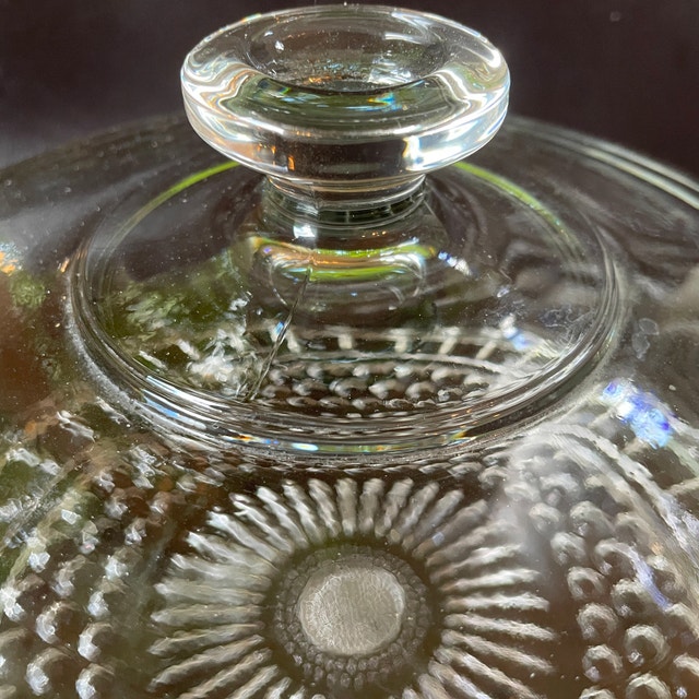 Vintage Glass Cake Dome w/ Federal Depression Glass Cake Platter - photo 5