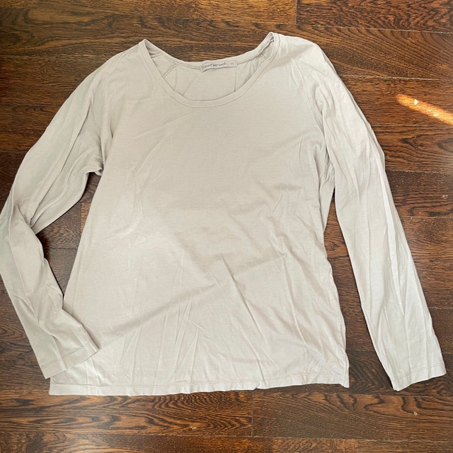Transit Par Such Long Sleeve T-Shirt Top Jersey - Bone - Large