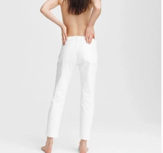 Rag & Bone Dre Mid Rise Boyfriend White Denim Jeans - Size 31 - photo 4