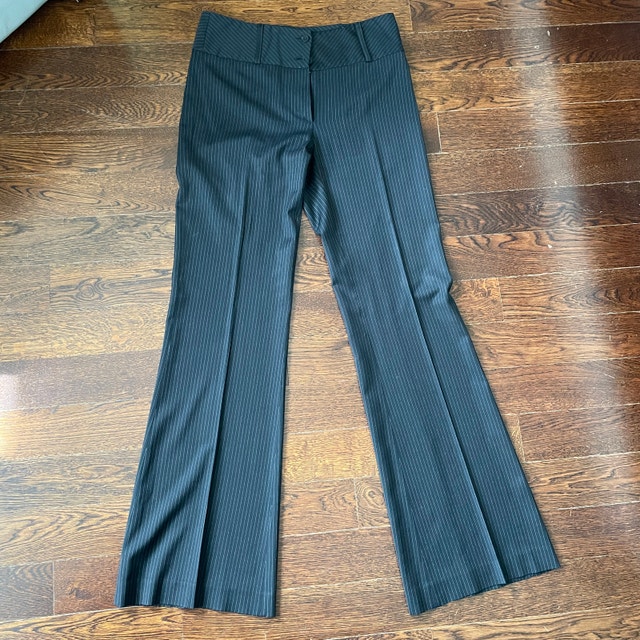 Teenflo Maurice Tarica Black Pinstripe Wool Blend Pants - Size 4