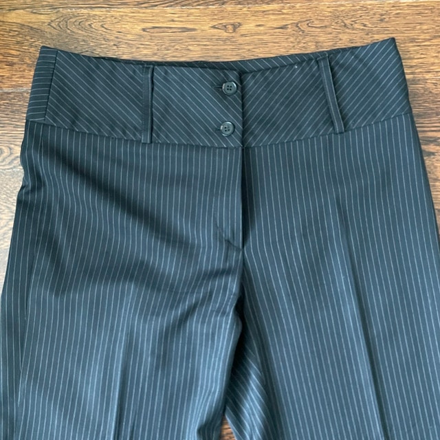 Teenflo Maurice Tarica Black Pinstripe Wool Blend Pants - Size 4 - photo 2