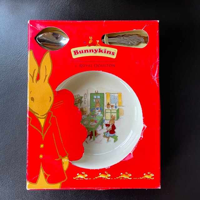 Vintage Bunnykins Royal Doulton Bowl & Spoon Set - NEW