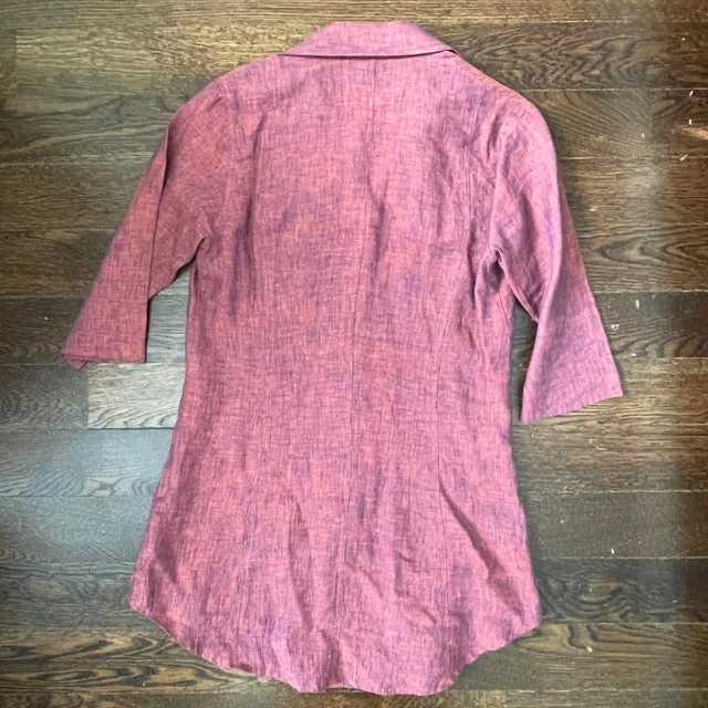 Envelōp Jim Smith 100% Linen Red/Purple Blouse-XS - photo 5