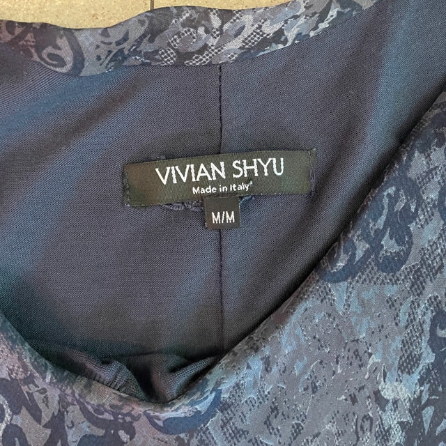 Vivian Shyu Purple Print Silk Tunic Top - Medium - photo 2