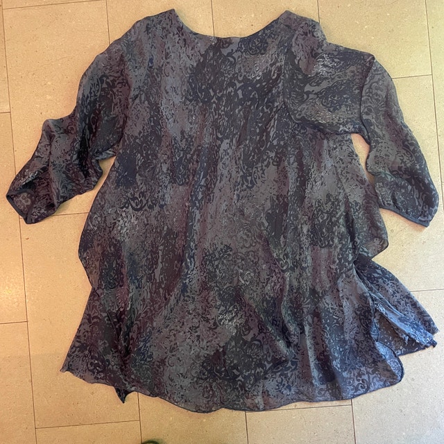 Vivian Shyu Purple Print Silk Tunic Top - Medium - photo 3
