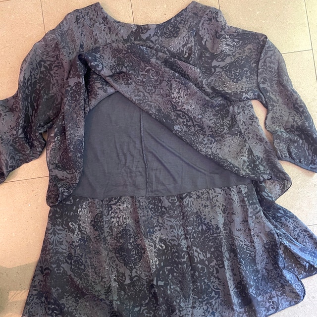 Vivian Shyu Purple Print Silk Tunic Top - Medium - photo 4