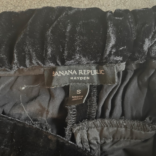 Banana Republic Black Velvet Pants - Size S - photo 3
