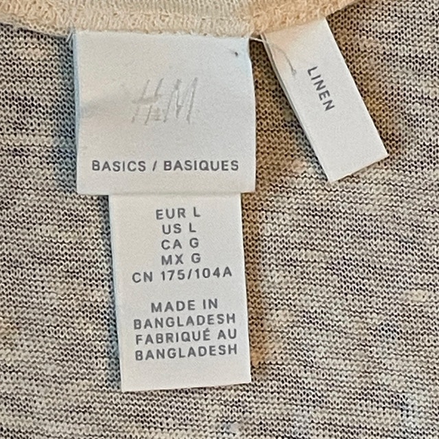 NEW Pale Yellow 100% Linen Tank Top from H&M. Size Large - photo 2
