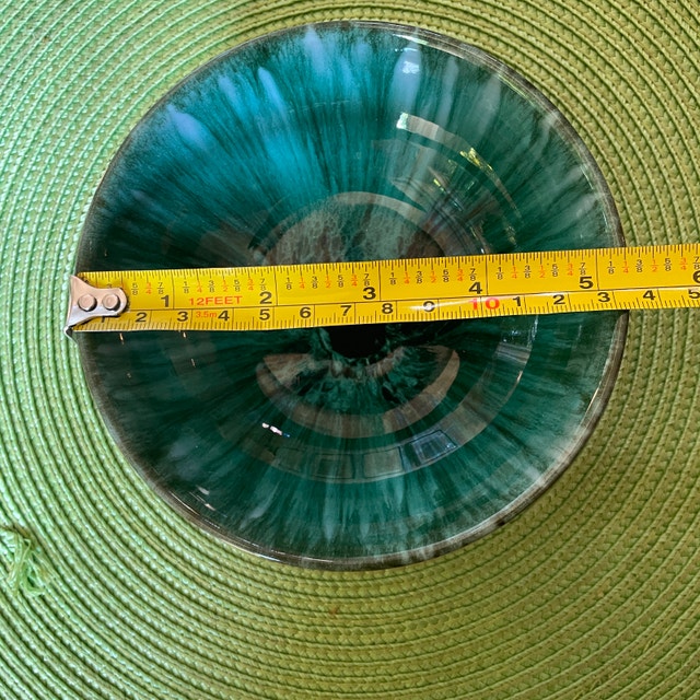 Small Vintage Blue Mountain Teal Glazed Trinket Bowl - photo 5