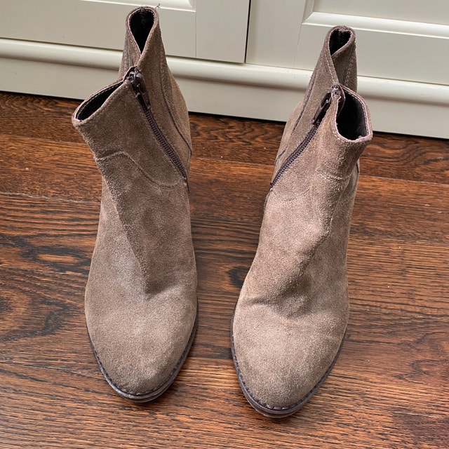 Taupe Tan Suede Minelli Ankle Boots - Size 39 (8.5) - photo 2