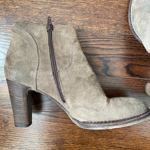 Taupe Tan Suede Minelli Ankle Boots - Size 39 (8.5) - photo 3
