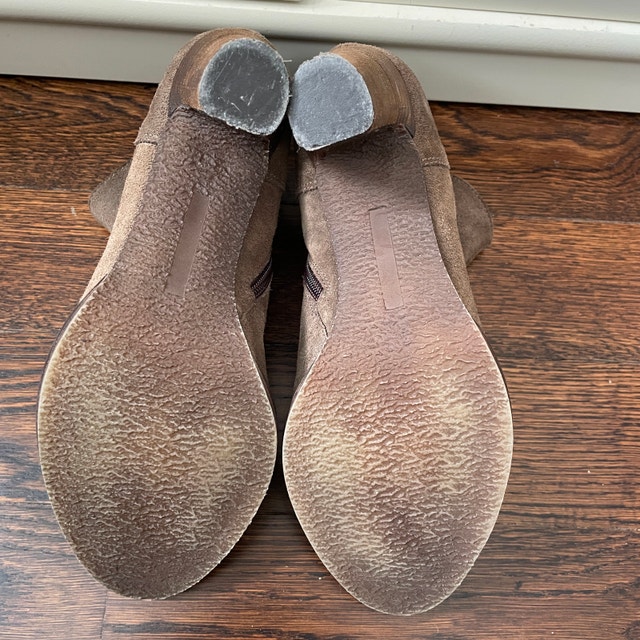Taupe Tan Suede Minelli Ankle Boots - Size 39 (8.5) - photo 5