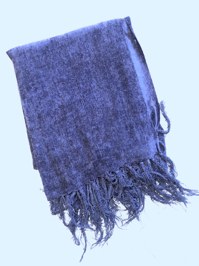 Navy Blue Chenille Knit Blanket/Throw - Gently Used - photo 4