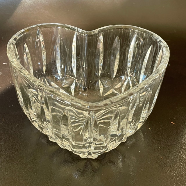 Heart Candy Trinket Deep Bowl Dish-24% Lead Crystal-Germany - photo 2