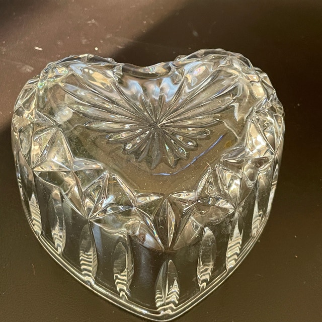 Heart Candy Trinket Deep Bowl Dish-24% Lead Crystal-Germany - photo 3