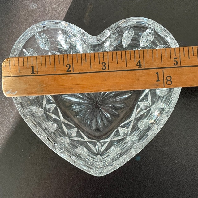 Heart Candy Trinket Deep Bowl Dish-24% Lead Crystal-Germany - photo 4