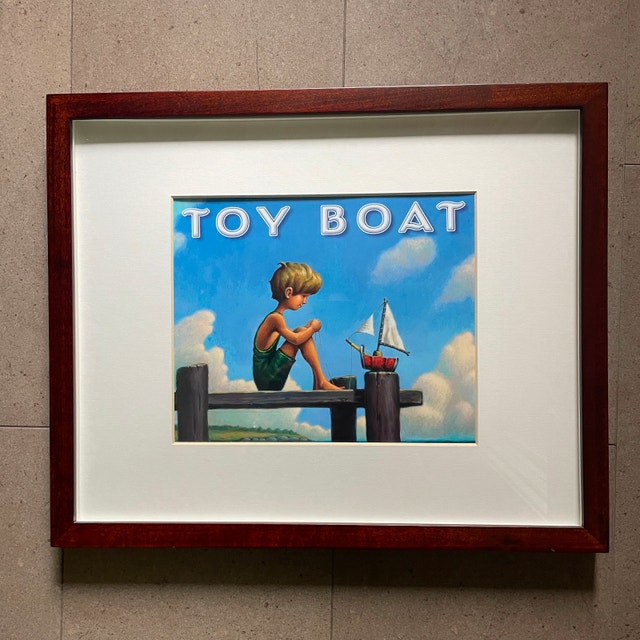 Pottery Barn Framed Print "Toy Boat" - Kids Room Art