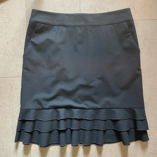 Pink Tartan Black Skirt with Ruffles - Size 8