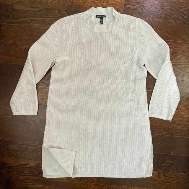 Eileen Fisher Bone Silk/Cotton Tunic - Small