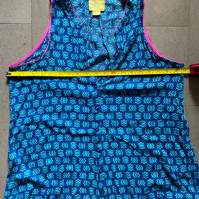 Maeve Anthropologie Ada Sleeveless Swing Blouse Blue/Pink-Sz. 10 - photo 5