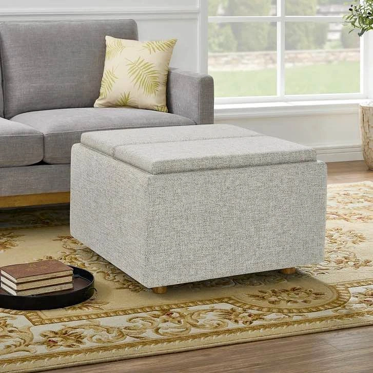 Thomasville Large Fabric Storage Pouf