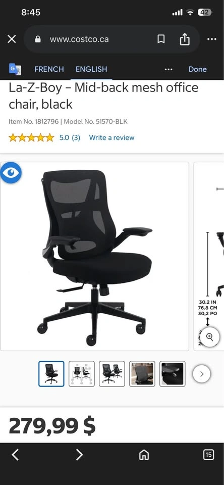 La-Z-Boy Mid-Back Mesh Office Chair - Black - photo 2