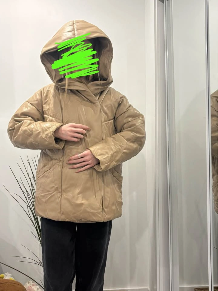 Beige leather jaket - photo 2
