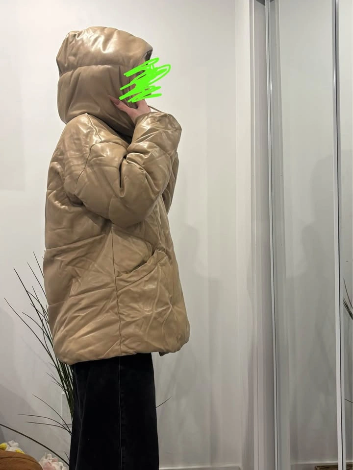 Beige leather jaket - photo 4